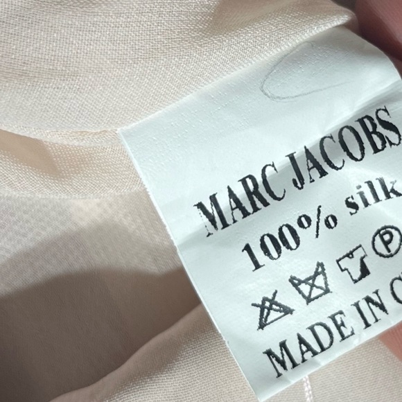 Marc Jacobs Silk Geometric Squares Pleated Billowy Stretch Top - Picture 2 of 8